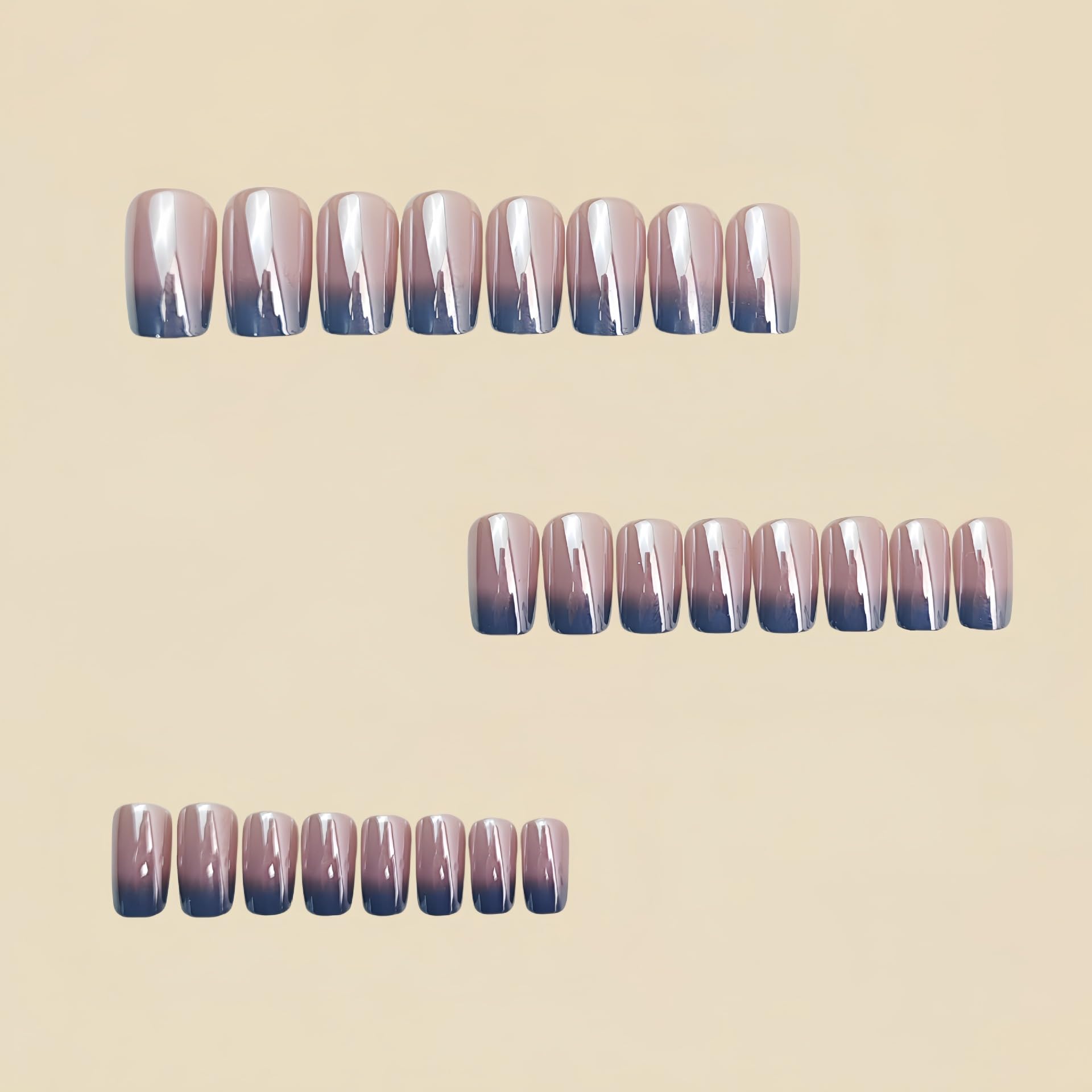 GCSQW nail-kit includes 24 nails, glue tabs, file and cuticle stick for easy DIY.