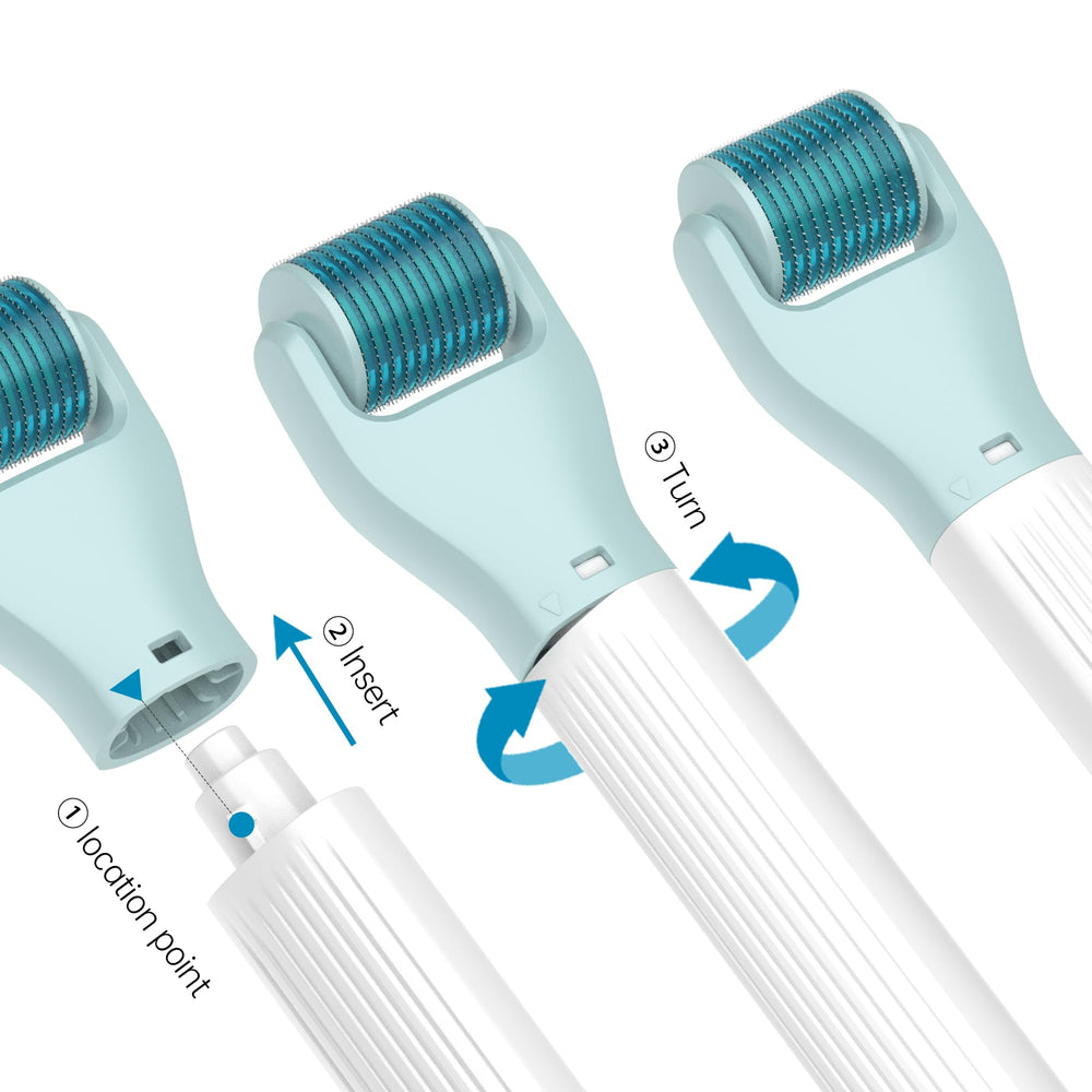 Gdbanlimi derma roller used on beard for grooming support.