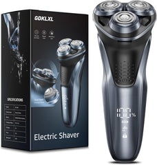 GDKLXL electric razor front view with ergonomic grip for precise daily grooming.