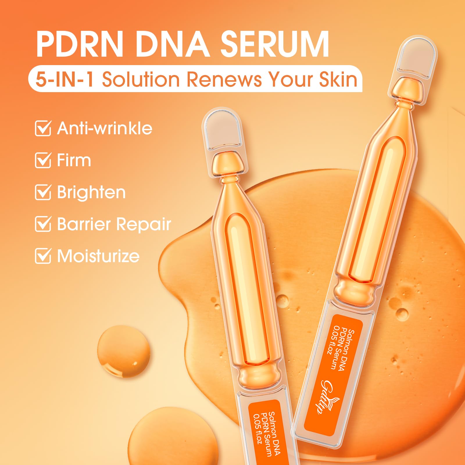 GDTLTP Salmon DNA Serum bottle closeup highlighting lightweight absorption.