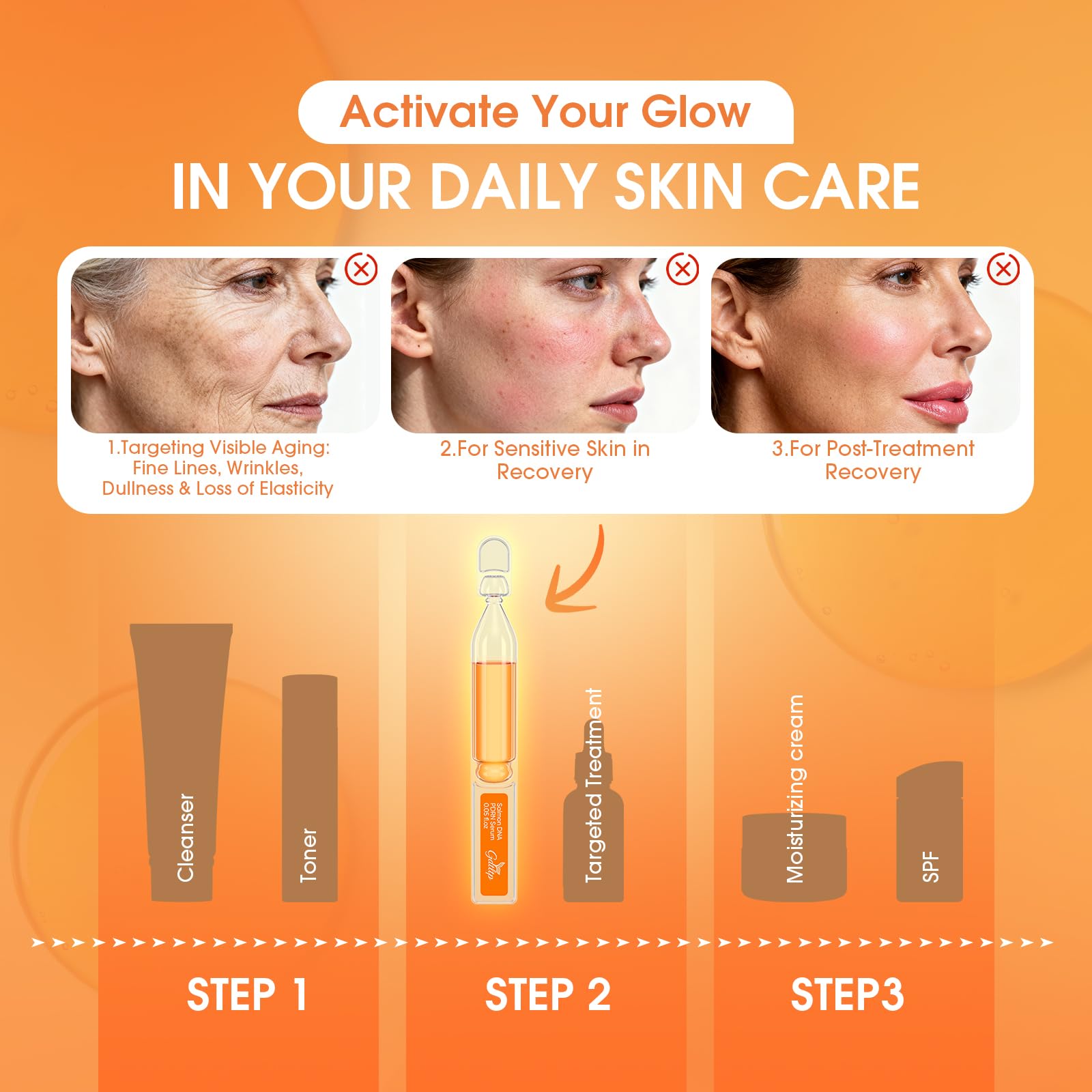 GDTLTP Salmon DNA Serum glow-finish on hydrated skin.