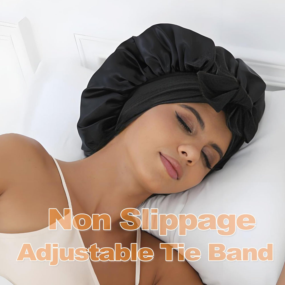 GDTOGRT satin sleep bonnet stitching close-up showing fade-resistant fabric