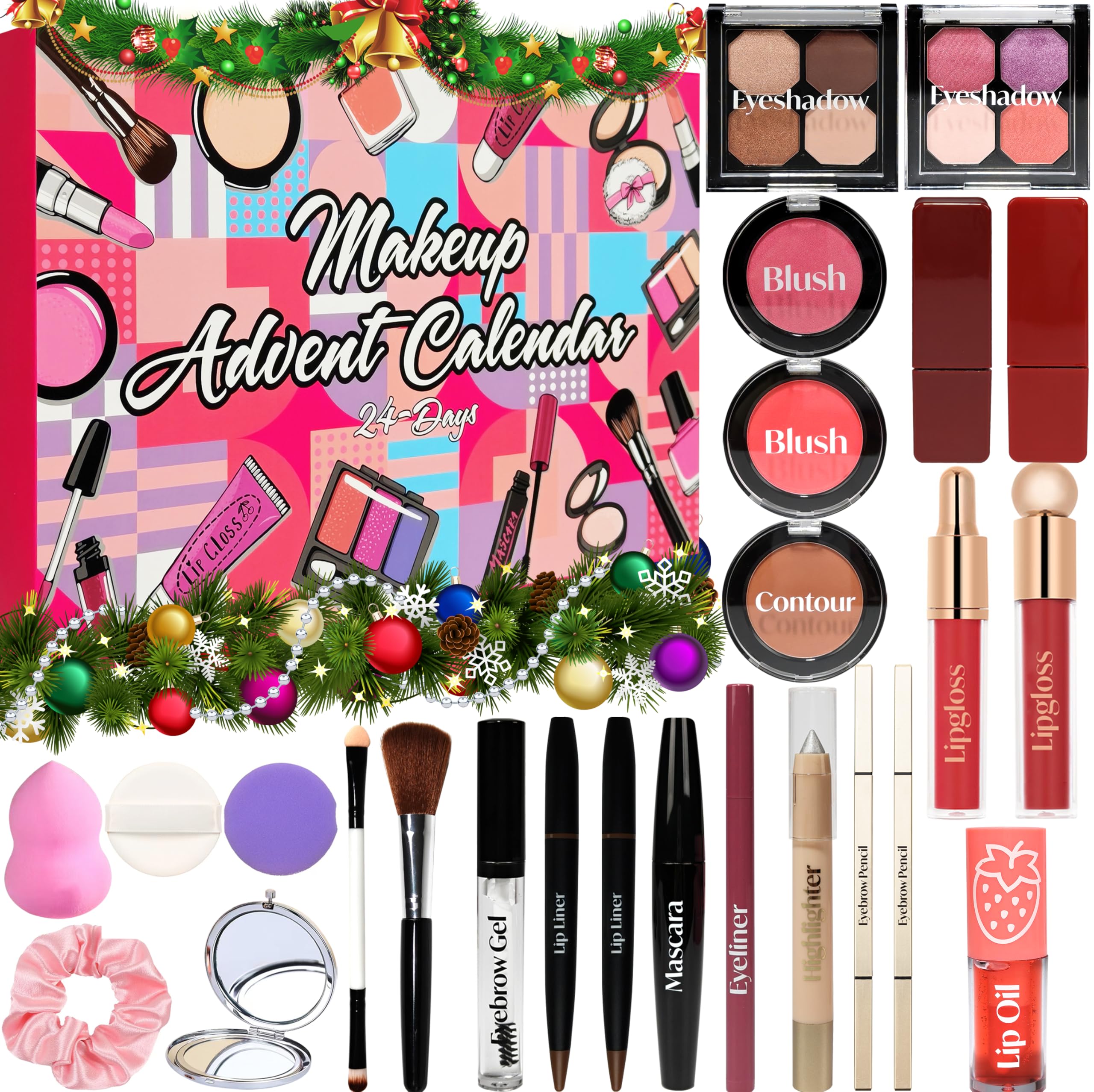 GDWDGJ makeup advent calendar 24-pcs boxes reveal a festive gift-ready countdown for teens