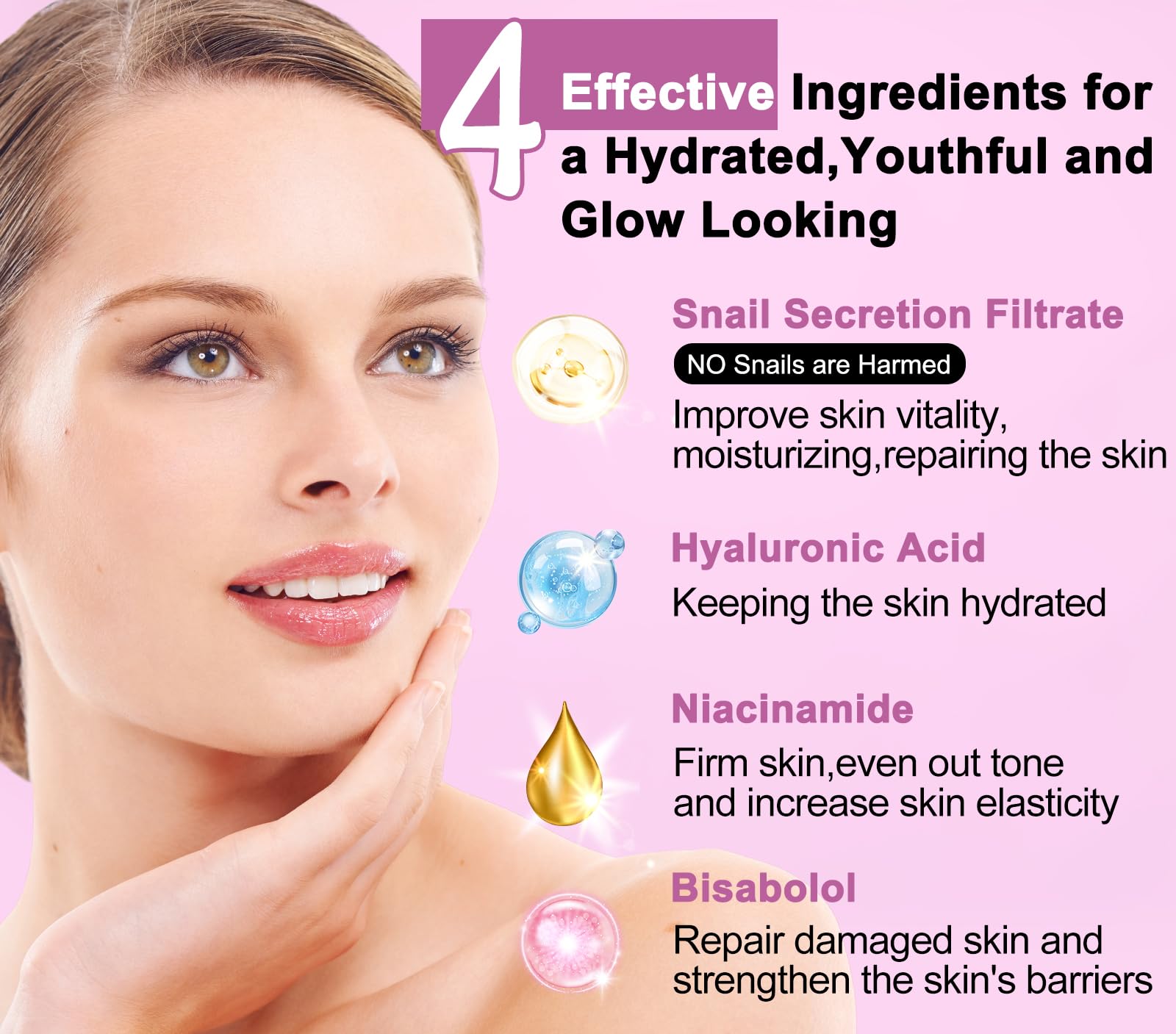 GEBEATY snail mucin kit toner restores hydration and smooth texture.