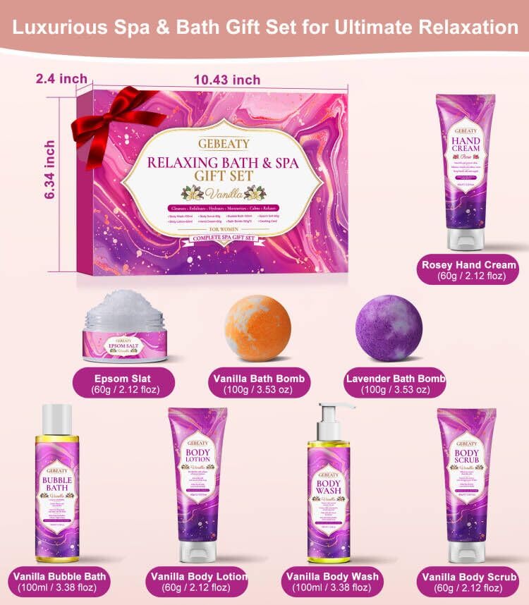 GeBeaty Bath bomb pack for aromatic fizz and mood lifting bath.