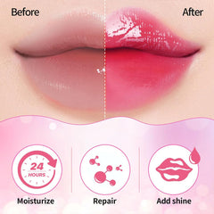 GECOMO plumping lip glow oil with pearly shimmer for fuller-looking lips.