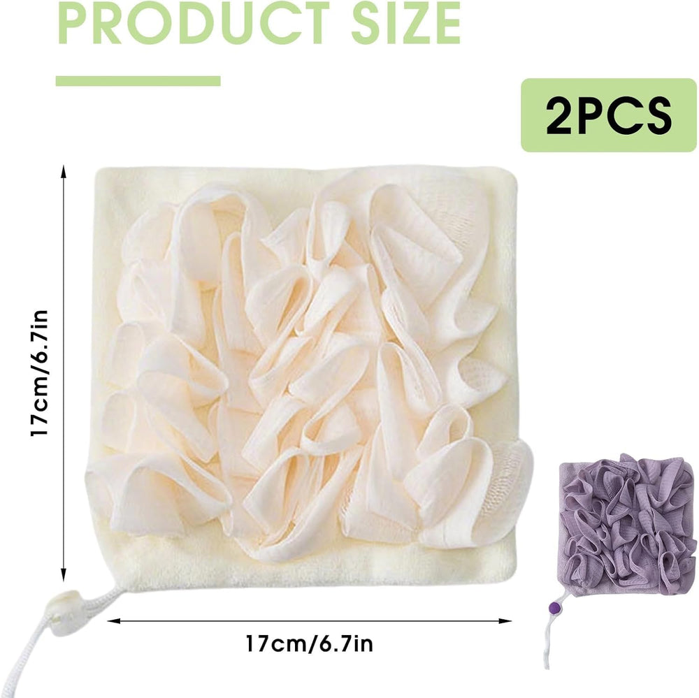 GEDEUBAN durable loofah pouch with soft fibers for comfortable cleansing.