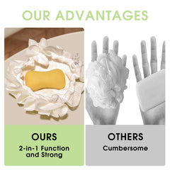 GEDEUBAN loofah features quick-dry material for fast storage after showers.