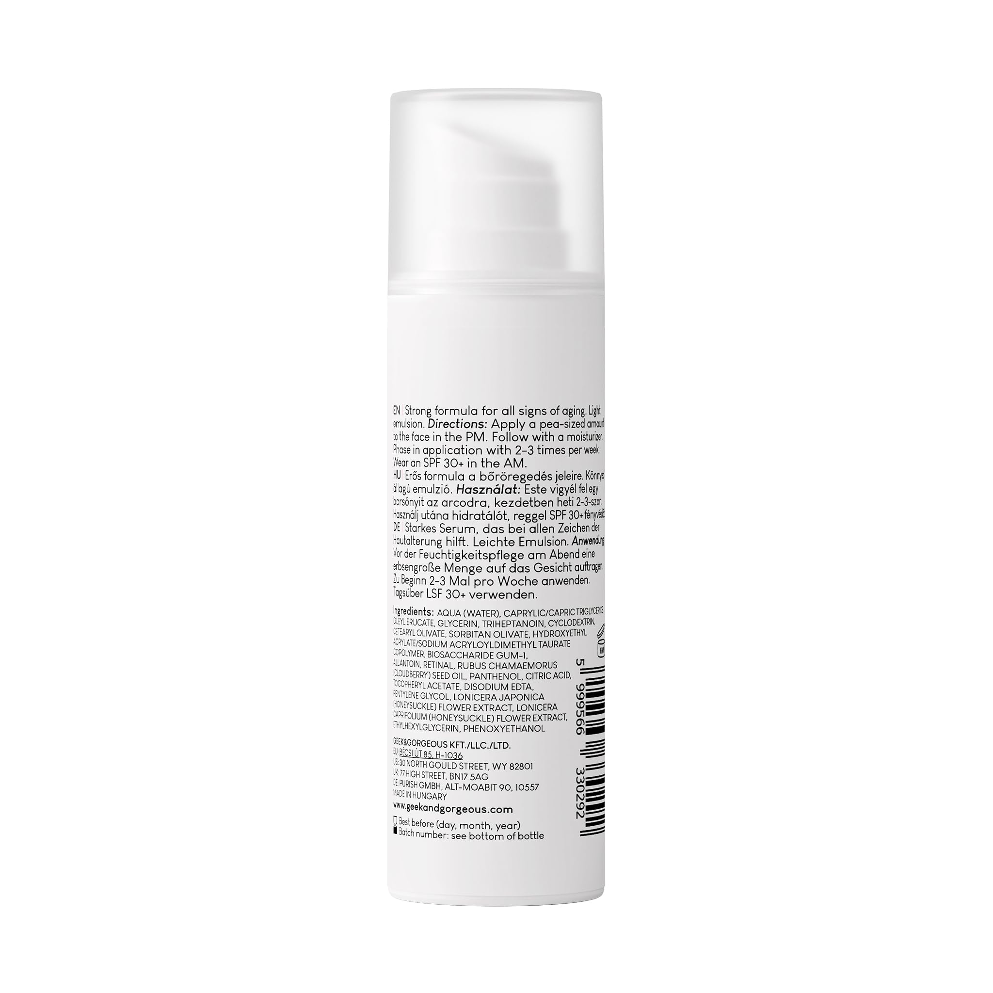 Geek & Gorgeous A-Game retinal serum close-up on skin shows gentle soothing application
