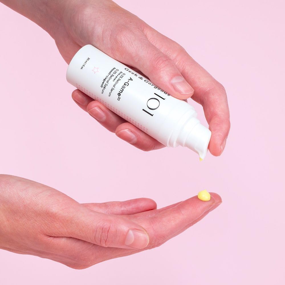 Geek & Gorgeous A-Game 20 bottle-pour shows smooth, fast-absorbing night serum