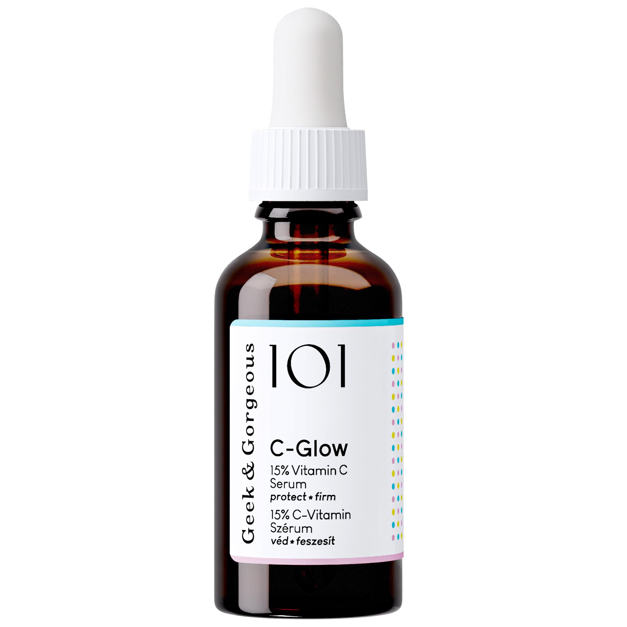 Geek & Gorgeous C-Glow serum application-routine demonstrates simple daily use for brightening.