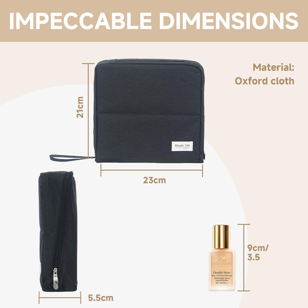 Geelraqaly folding-panel with magnetic closure keeps makeup organized while traveling