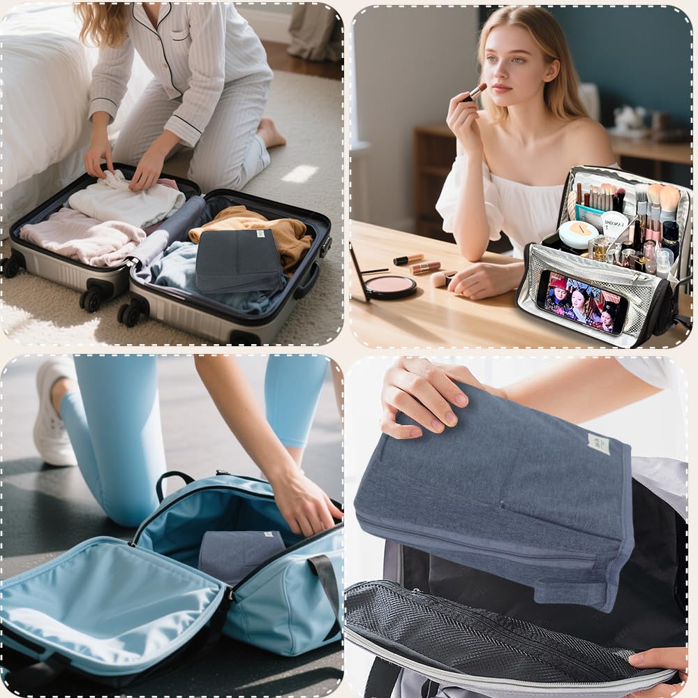 Geelraqaly travel-ready bag in use keeps cosmetics organized on a trip