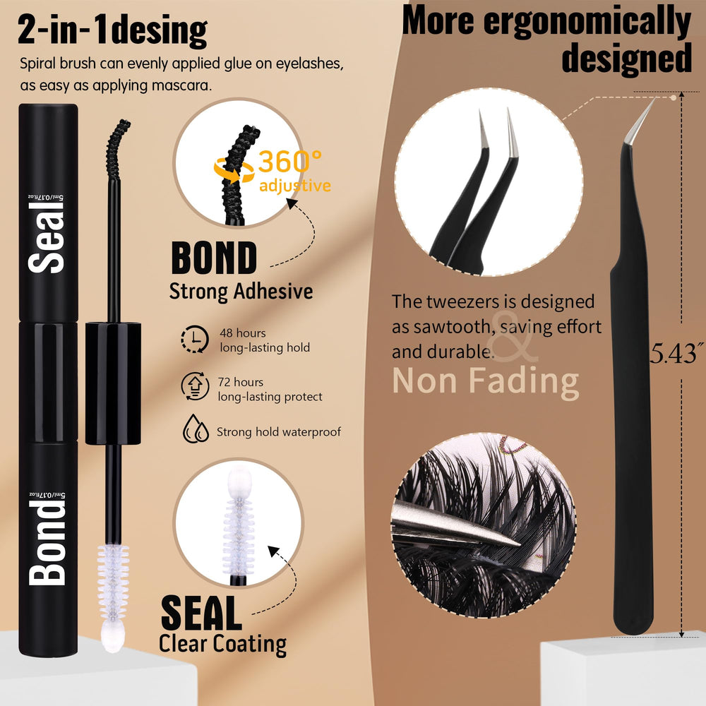 Geeneiya 16-18mm cluster lashes deliver a fuller look quickly.