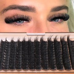 Geeneiya 200D lash clusters kit application guide demonstrates beginner-friendly lashes at home.