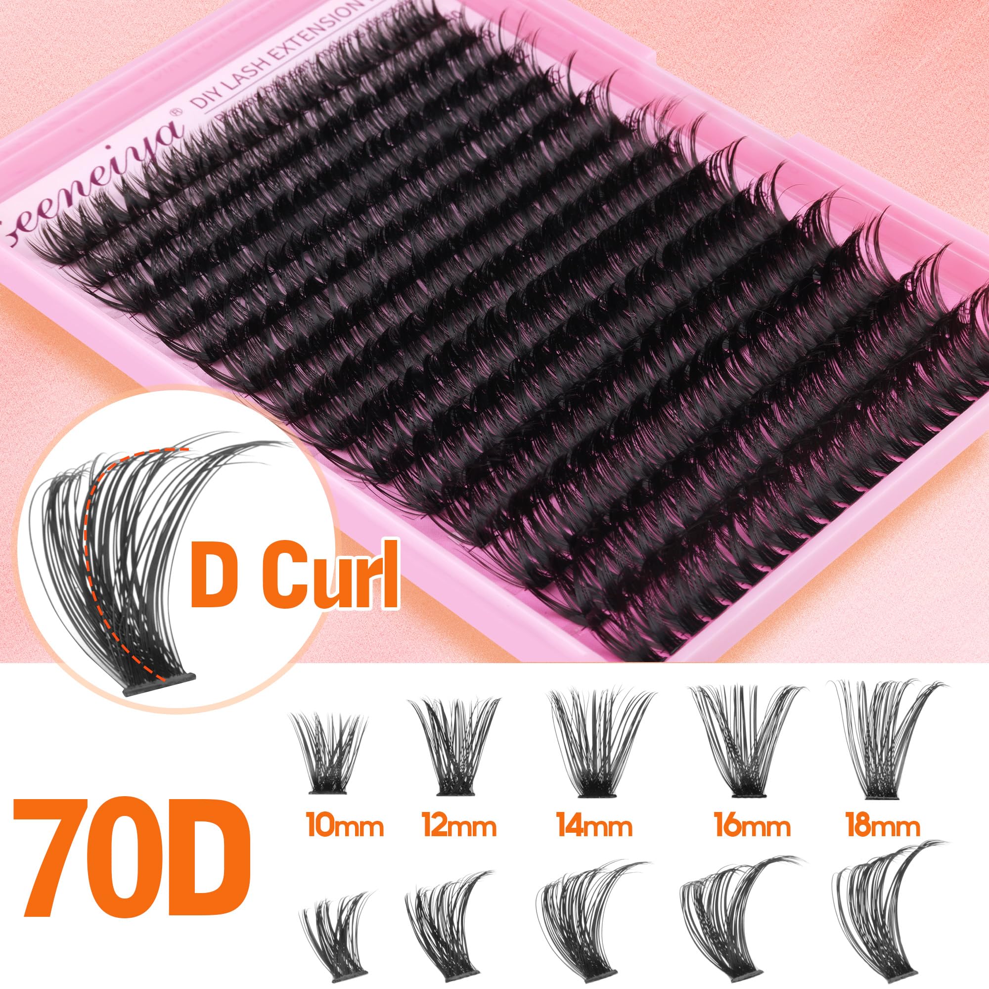 Geeneiya 70D volume clusters deliver dense, fluffy lashes