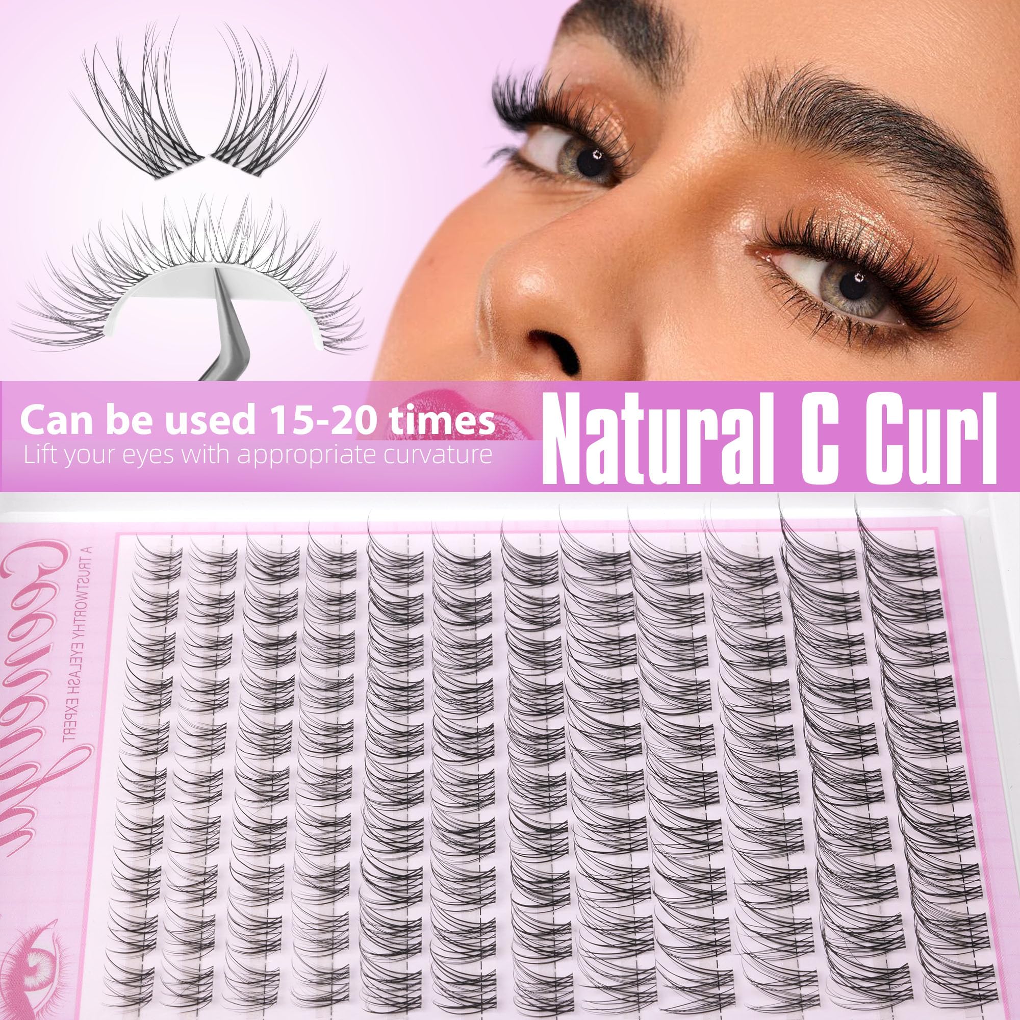 Geeneiya 8-16mm lash length options – versatile looks from natural to dramatic.