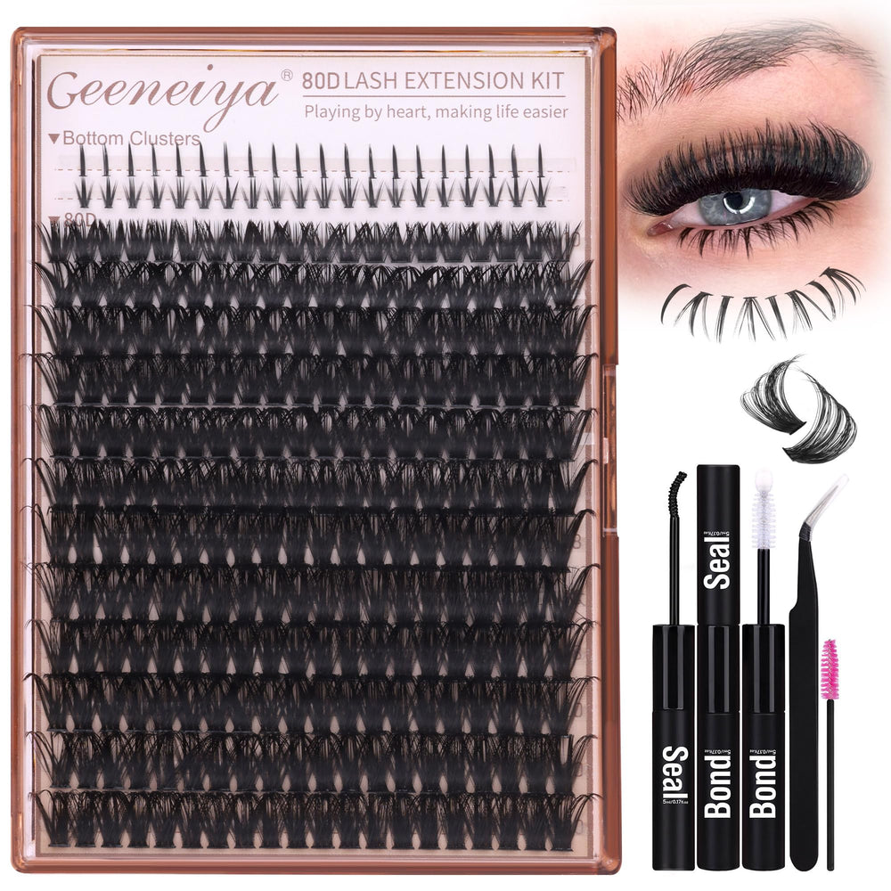 Geeneiya cluster eyelash kit bottom lashes for natural lift and definition.