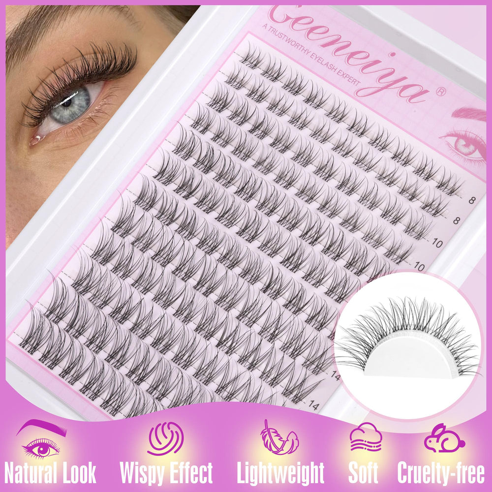 Geeneiya D-curl wispy lash extensions – lightweight and dramatic without heaviness.