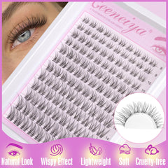 Geeneiya D-curl wispy lash extensions – lightweight and dramatic without heaviness.