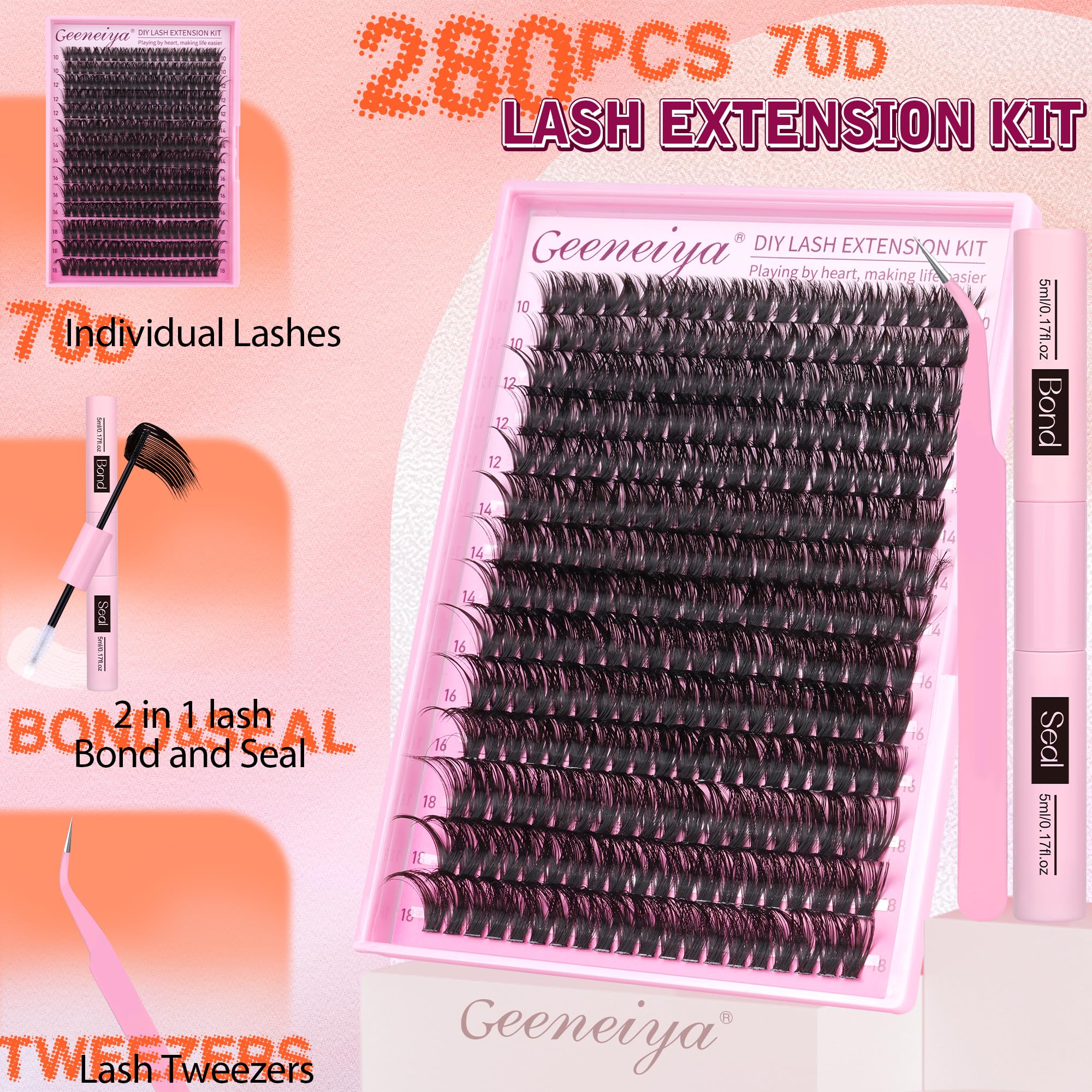 Geeneiya lash bond and seal applies durable hold for clusters