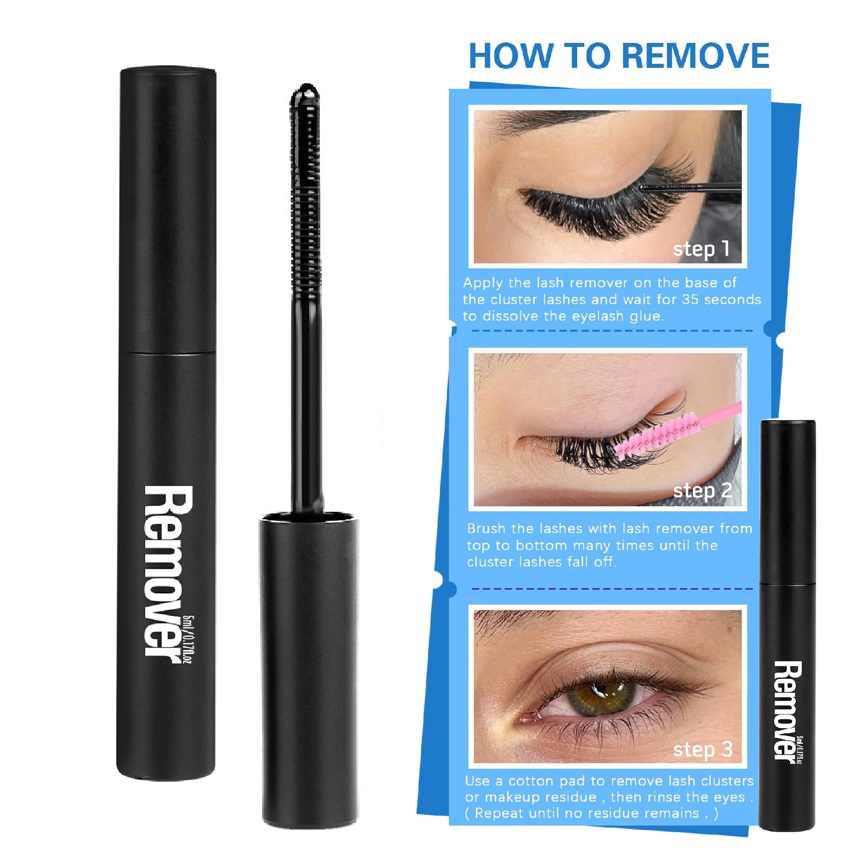 Geeneiya lash bond and seal glue demonstrates strong hold and long-lasting wear.