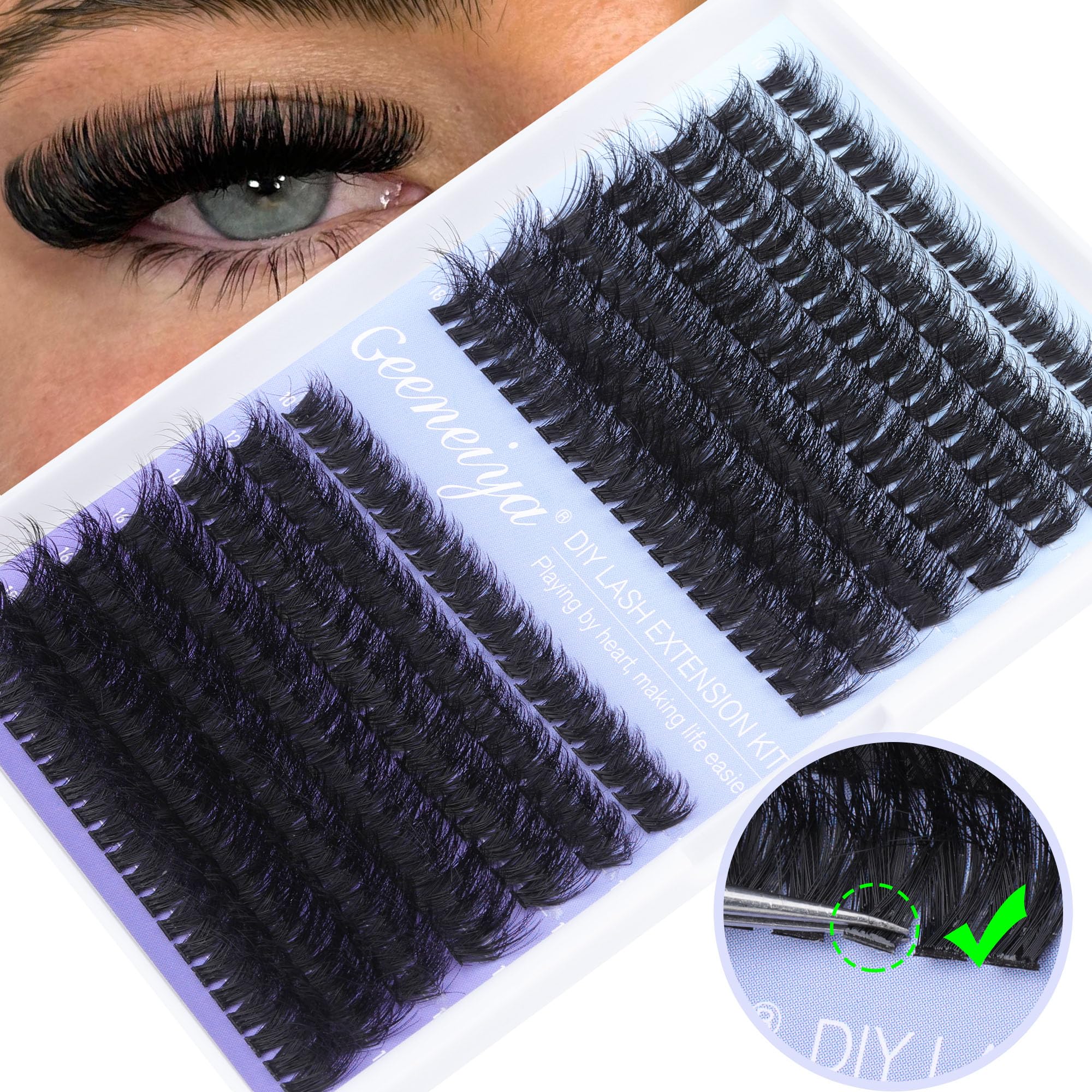 Geeneiya lash-tweezers-tool precision placement aid for DIY lashes