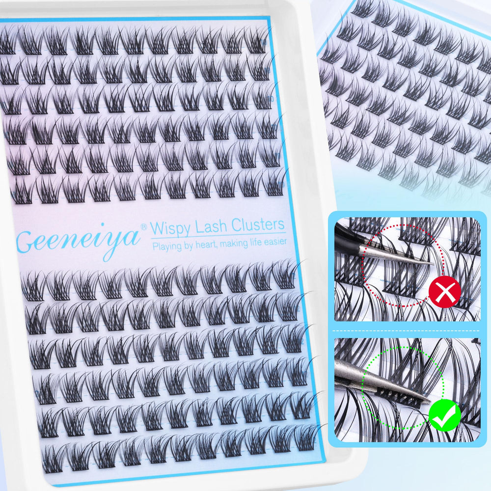 Geeneiya aspecto final con pestanas en racimo naturales, perfecto para diario.