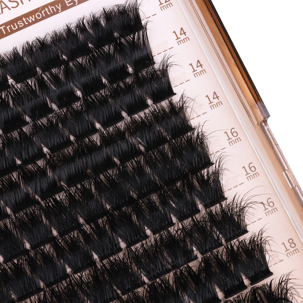 Geeneiya matte black wispy lash clusters deliver natural, lightweight extensions.