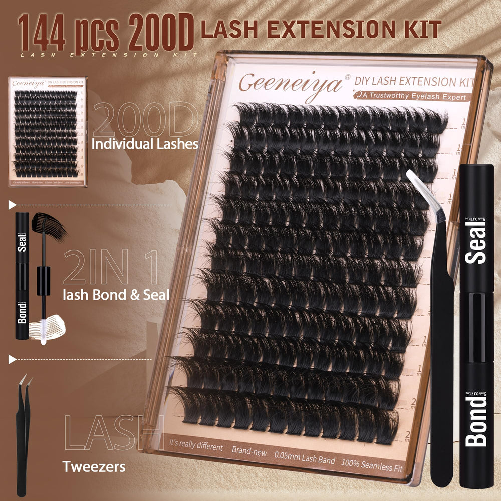 Geeneiya mixed-length 10-20mm clusters offer versatile lash styling options.