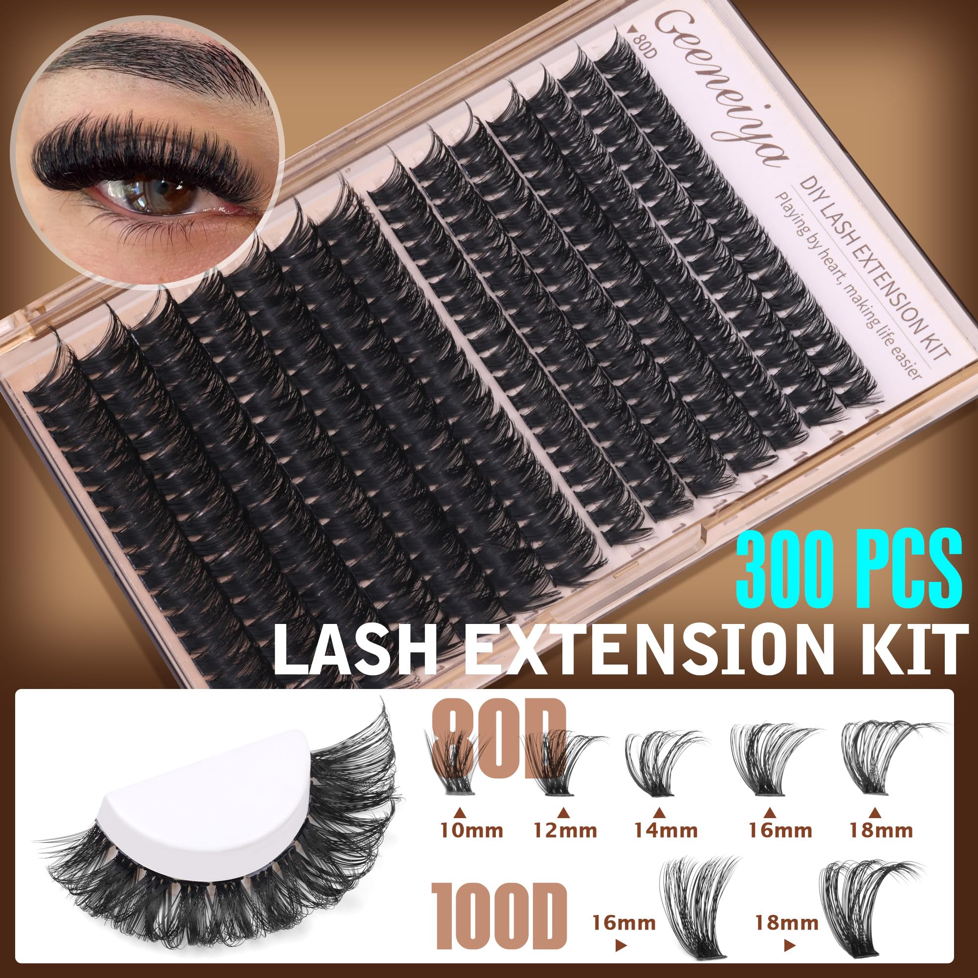 Geeneiya waterproof lash bond and seal in action for durable hold.