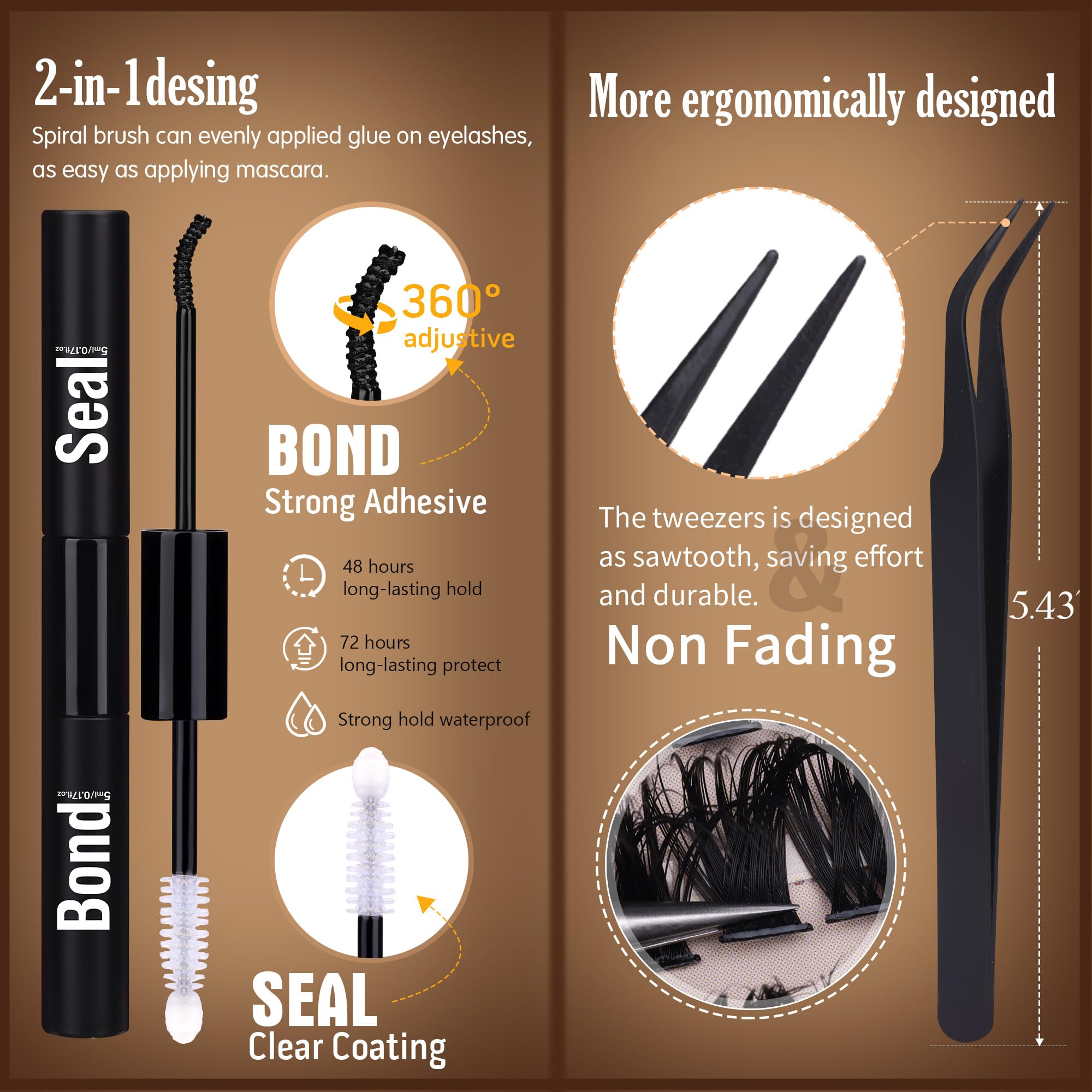 Geeneiya premium tweezers shown for precise cluster placement.