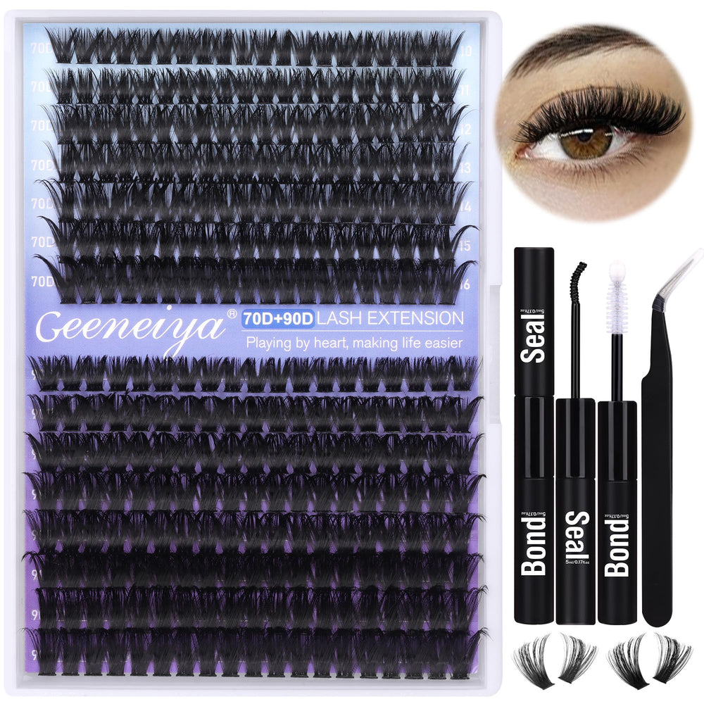 Geeneiya Wispy Lash Clusters Kit application ideas for DIY lash mapping and layering.