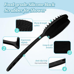 GEENOA bath glove hand-fit design provides a secure, effortless cleaning reach.