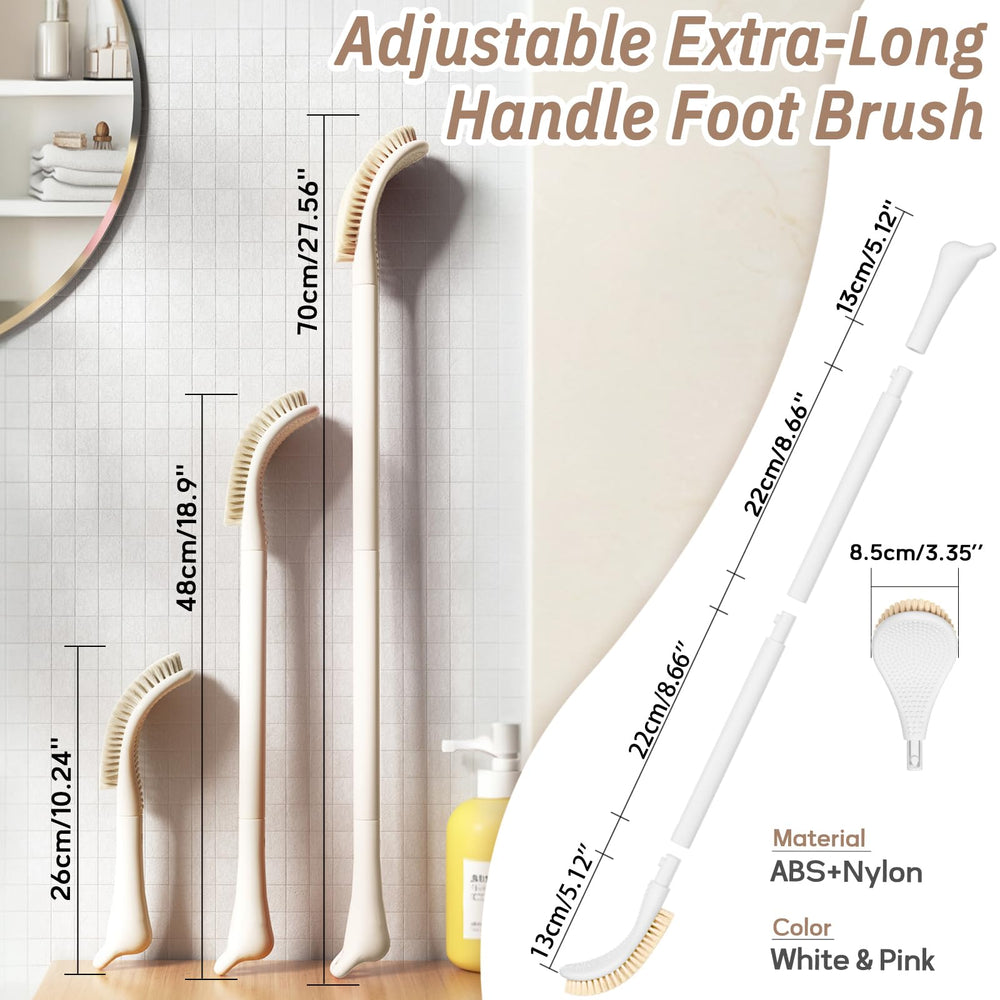 GEENOA foot scrubber curved head design fits foot contours for thorough cleaning.