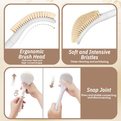 GEENOA three-length handle settings enable hand-held, leg, or foot brushing.