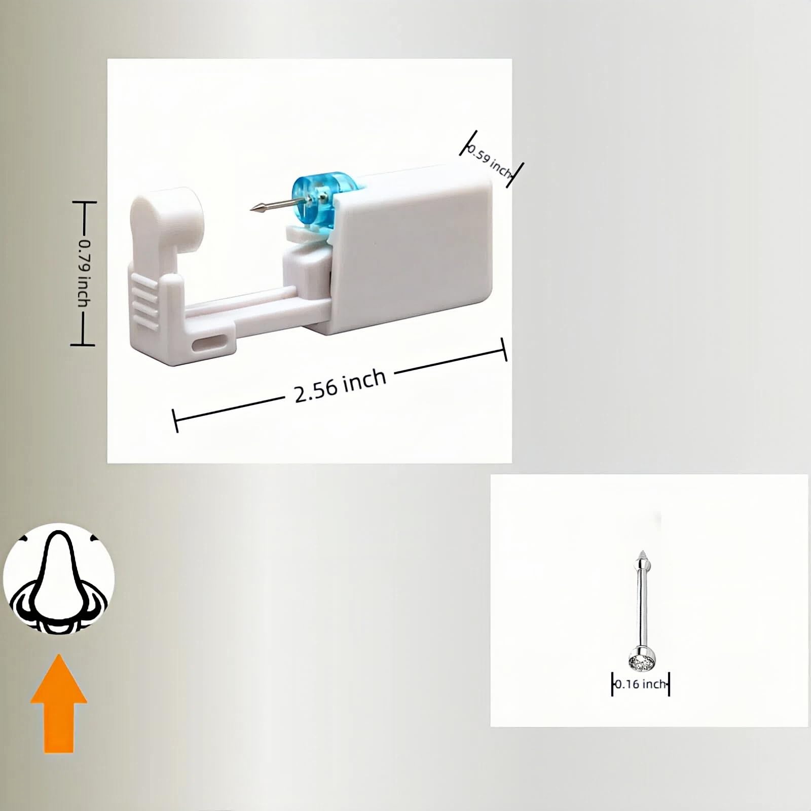 Geettcaifu disposable nose piercing gun ensures hygienic single-use convenience.