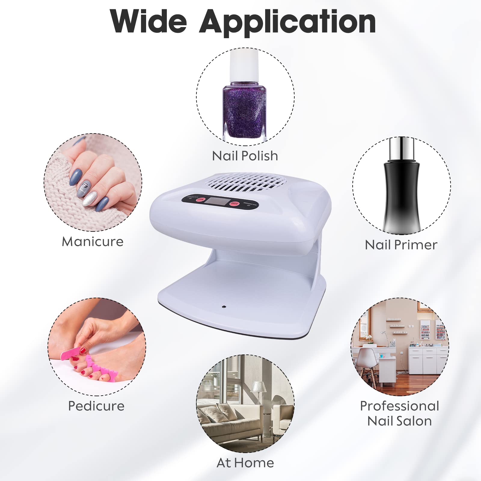 Gegong Air Nail Dryer sensor mode illustrates automatic start when a hand is inserted