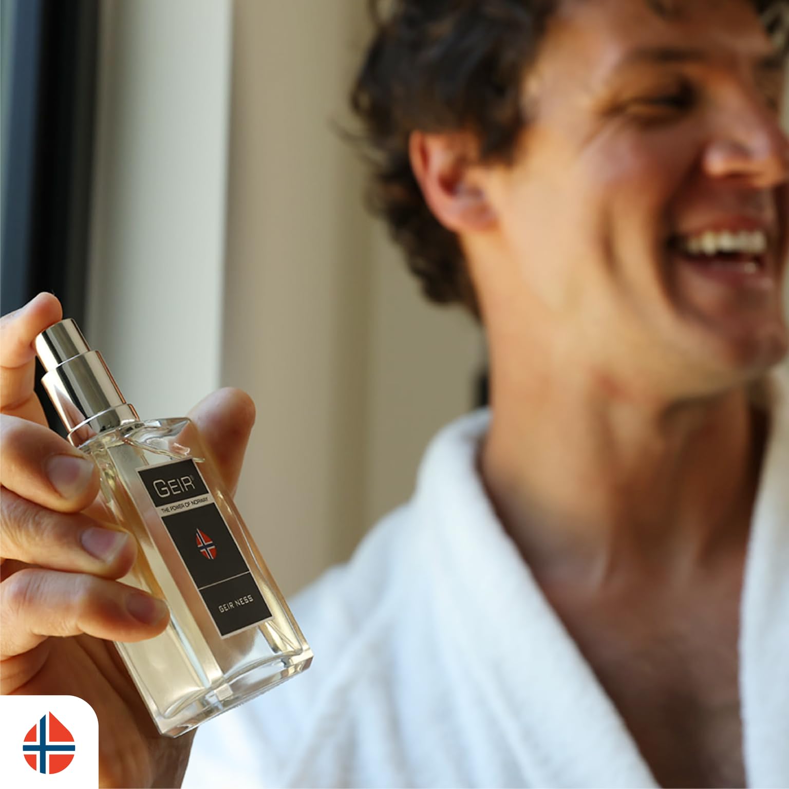 Geir Ness spray application demonstrates easy, quick refresh during busy days.