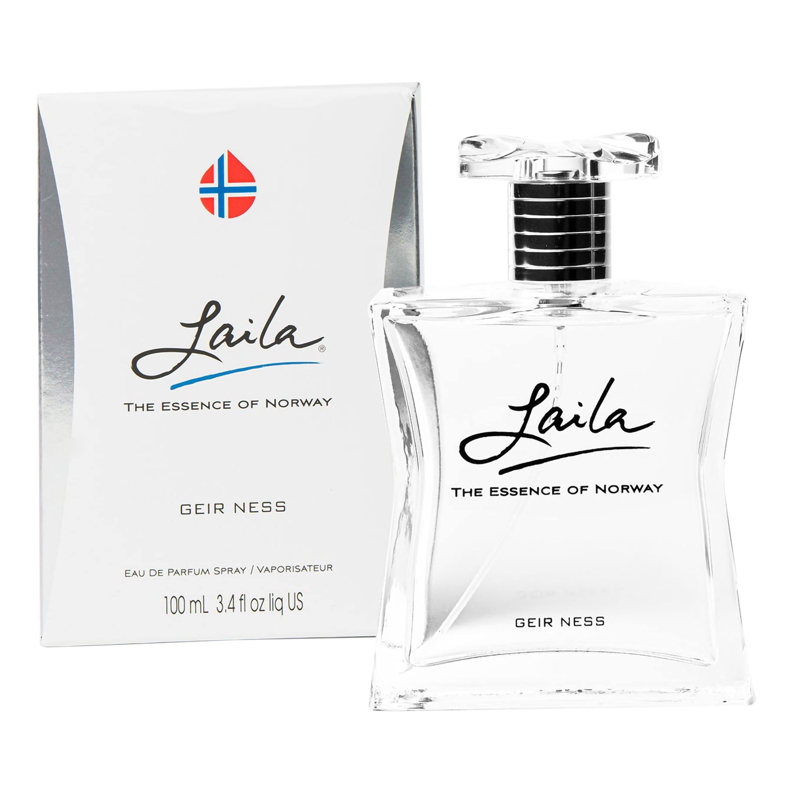 Geir Ness Laila bottle front showing fresh floral fragrance ideal for daily wear