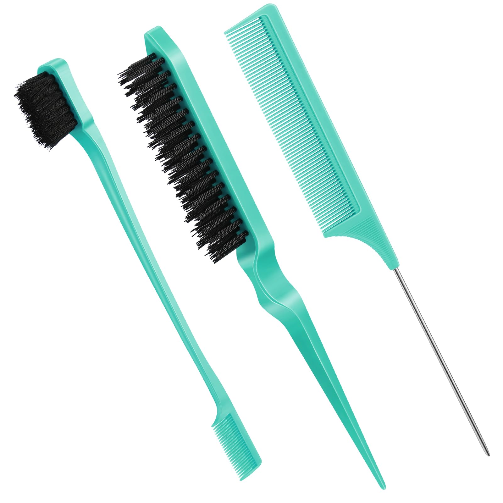 Geiserailie 3Pcs Slick Back Brush Set edge brush closeup for precise edge shaping.