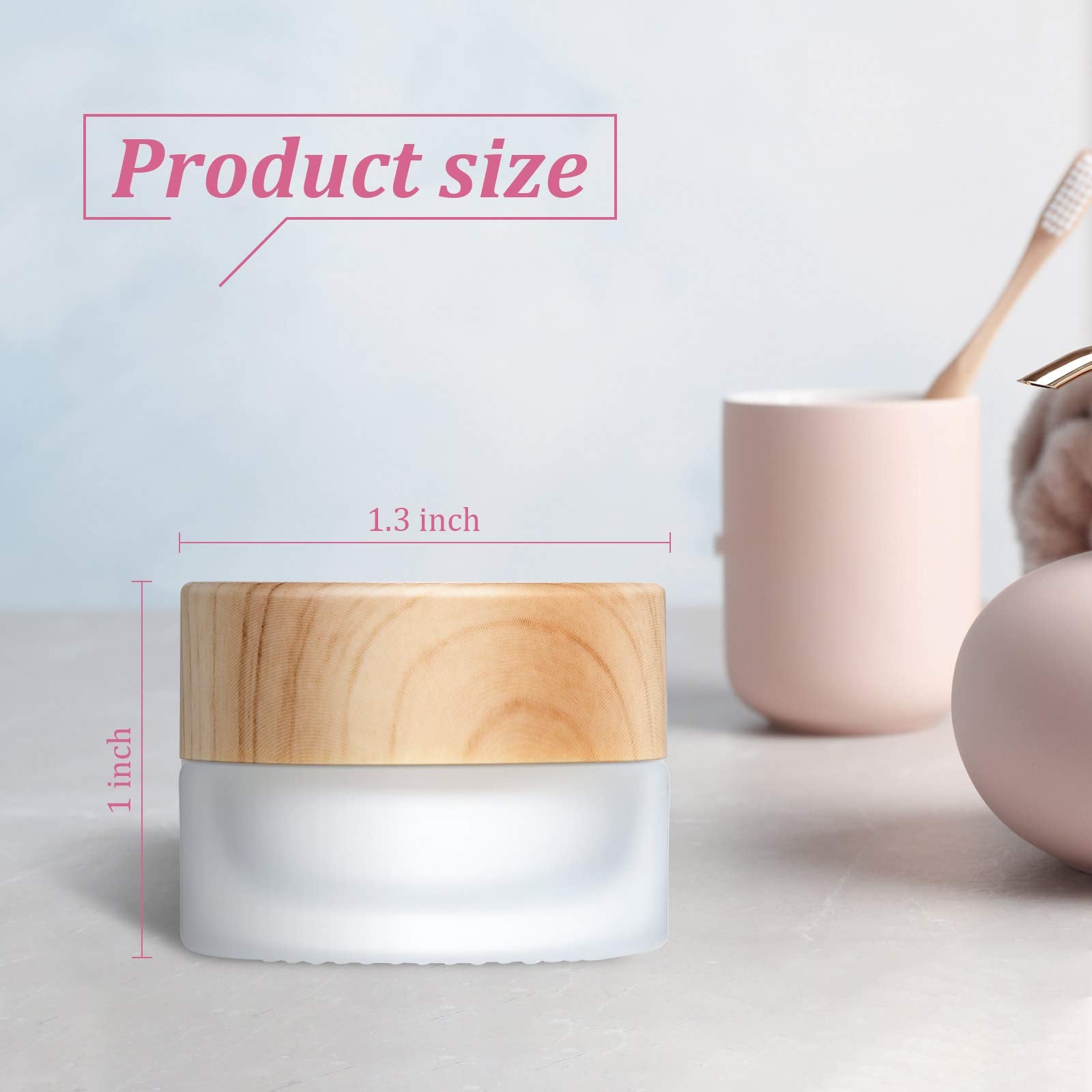 Geiserailie jars with bamboo lids keep cosmetics securely stored during trips