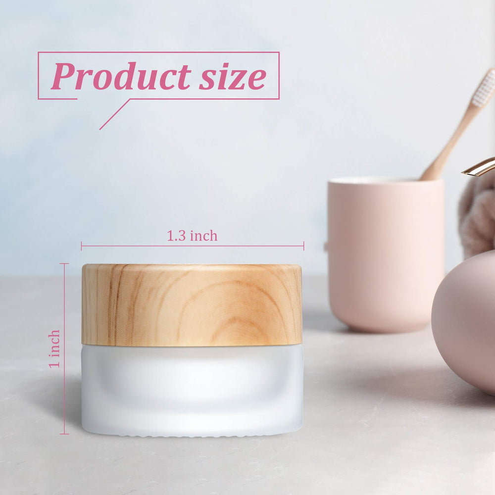 Geiserailie jars with bamboo lids keep cosmetics securely stored during trips