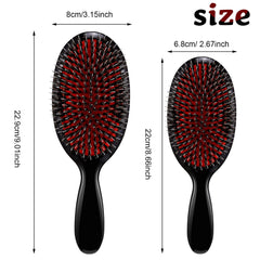 Geiserailie hair brush boar-bristle-closeup highlights natural bristles that softly distribute scalp oils.