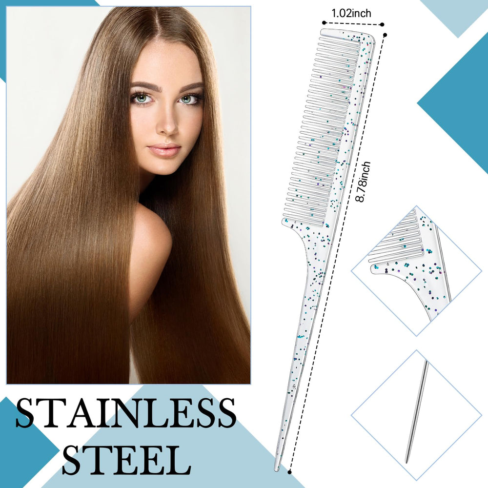 Geiserailie pin-tail comb with stainless steel handle for precise styling