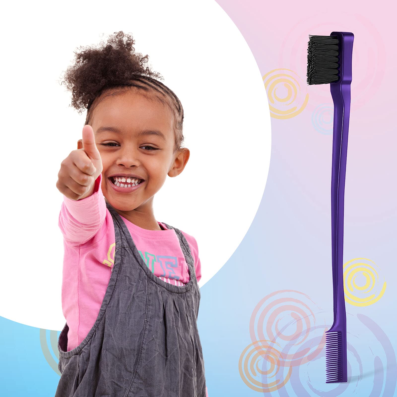 Geiserailie stainless steel-handle comb provides steady edge styling control.
