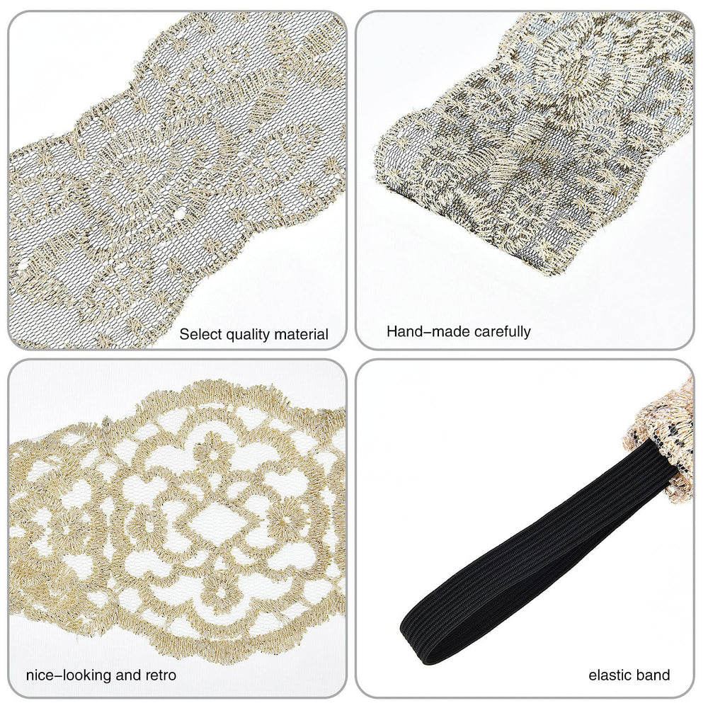 Gejoy lace headbands pattern 5 with elastic stretch for comfortable events.