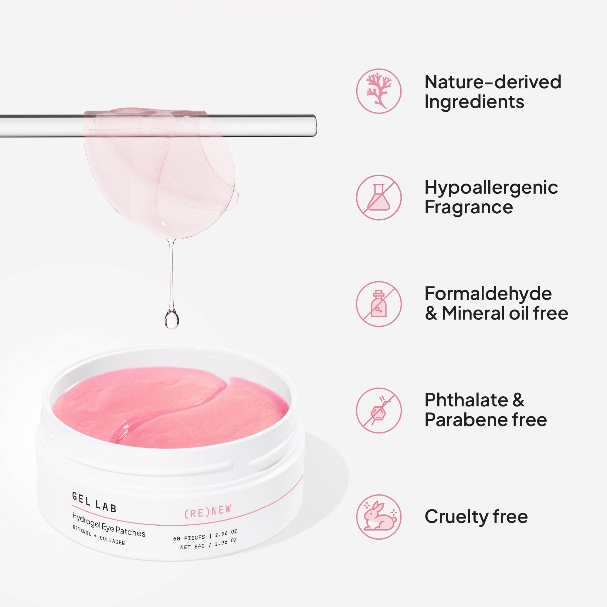Gel Lab RENEW glow-closeup hints at brightening effect after use.
