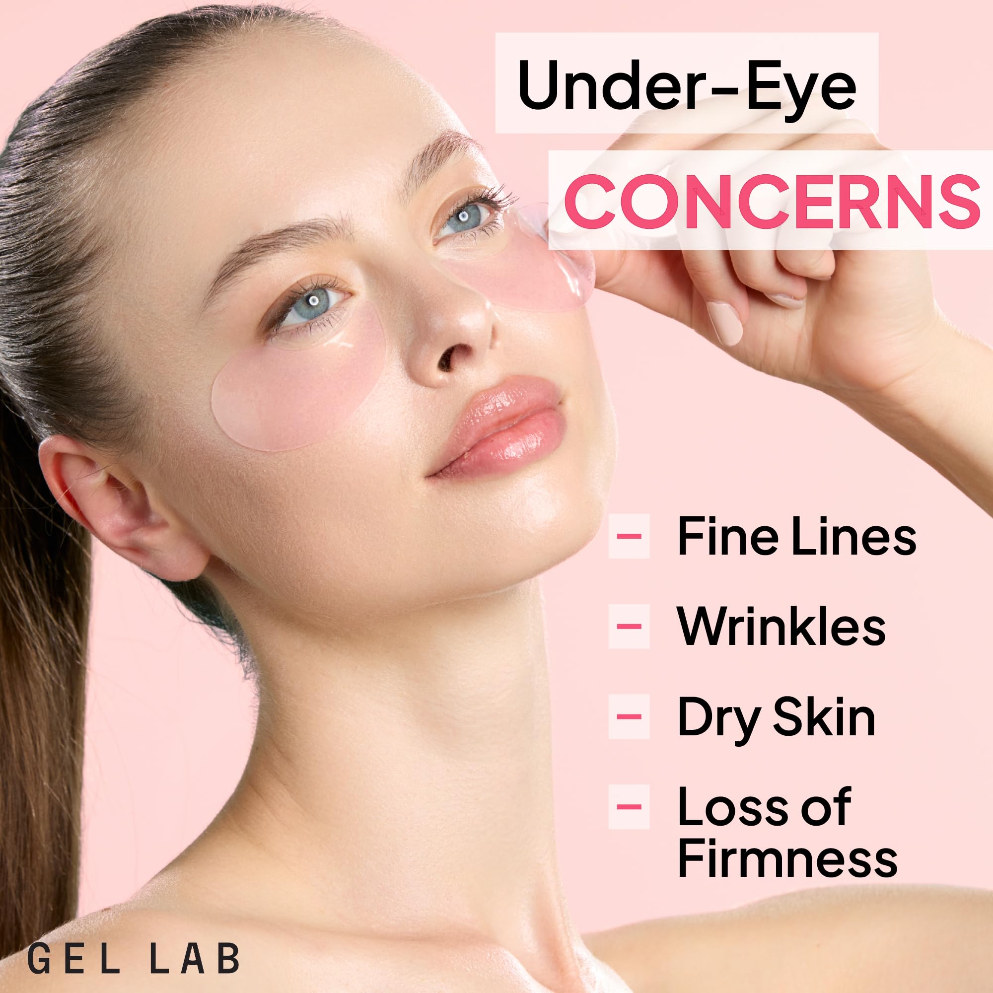 Gel Lab RENEW under-eye patches closeup highlights texture designed for smoothing.