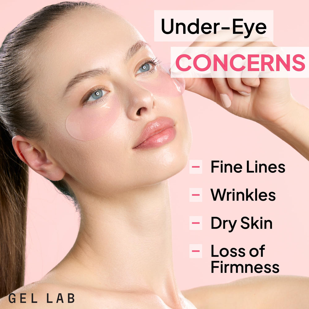 Gel Lab RENEW under-eye patches closeup highlights texture designed for smoothing.